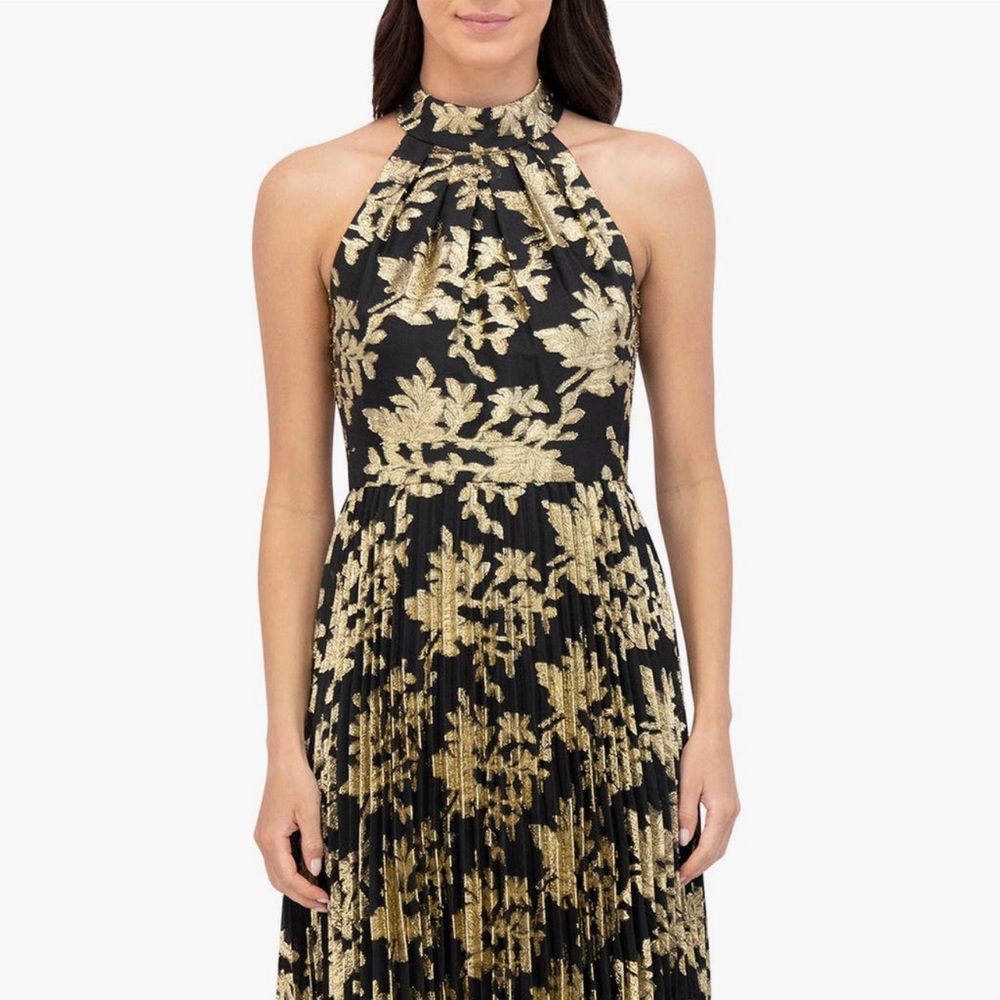 Eliza J Strapless Black and Gold Dress